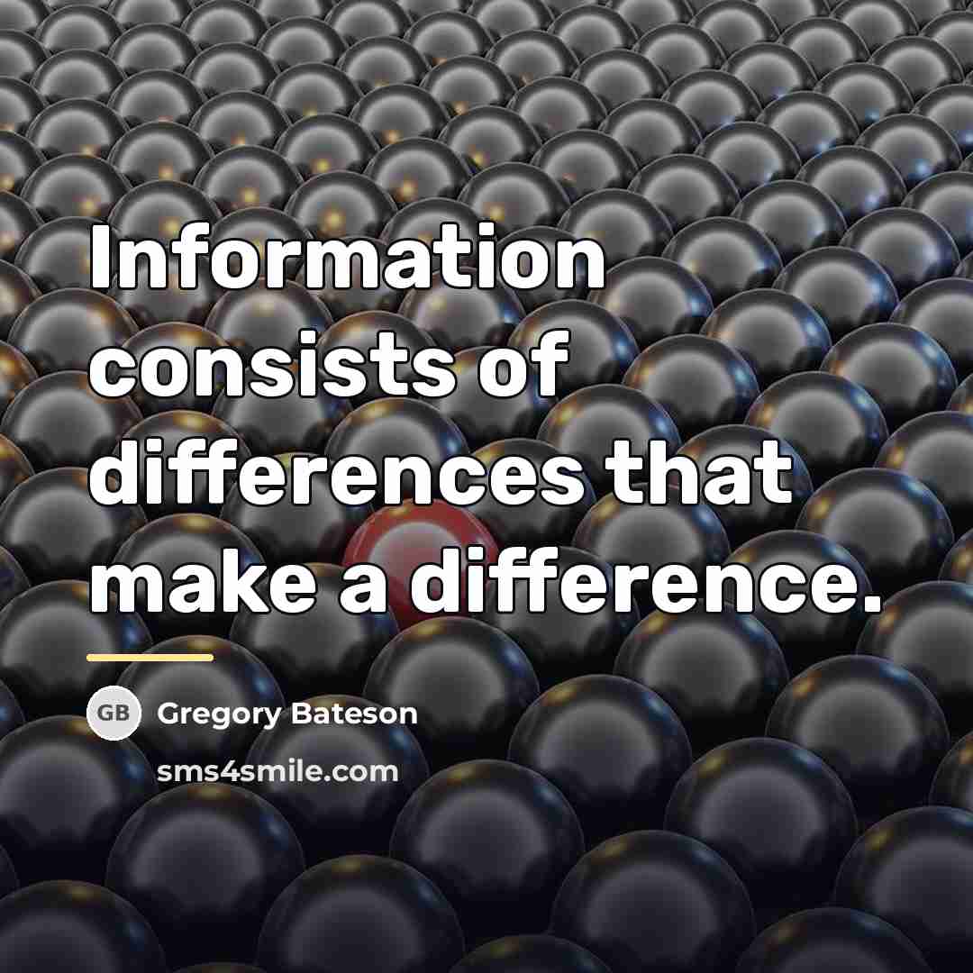 “Information consists of differences that make a difference.…” quote by Gregory Bateson