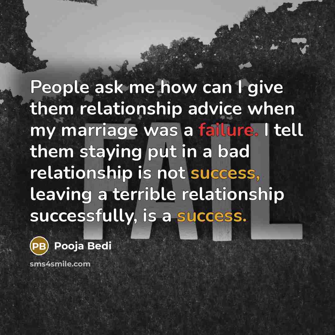 “People ask me how can I give them relationship advice…” quote by Pooja Bedi