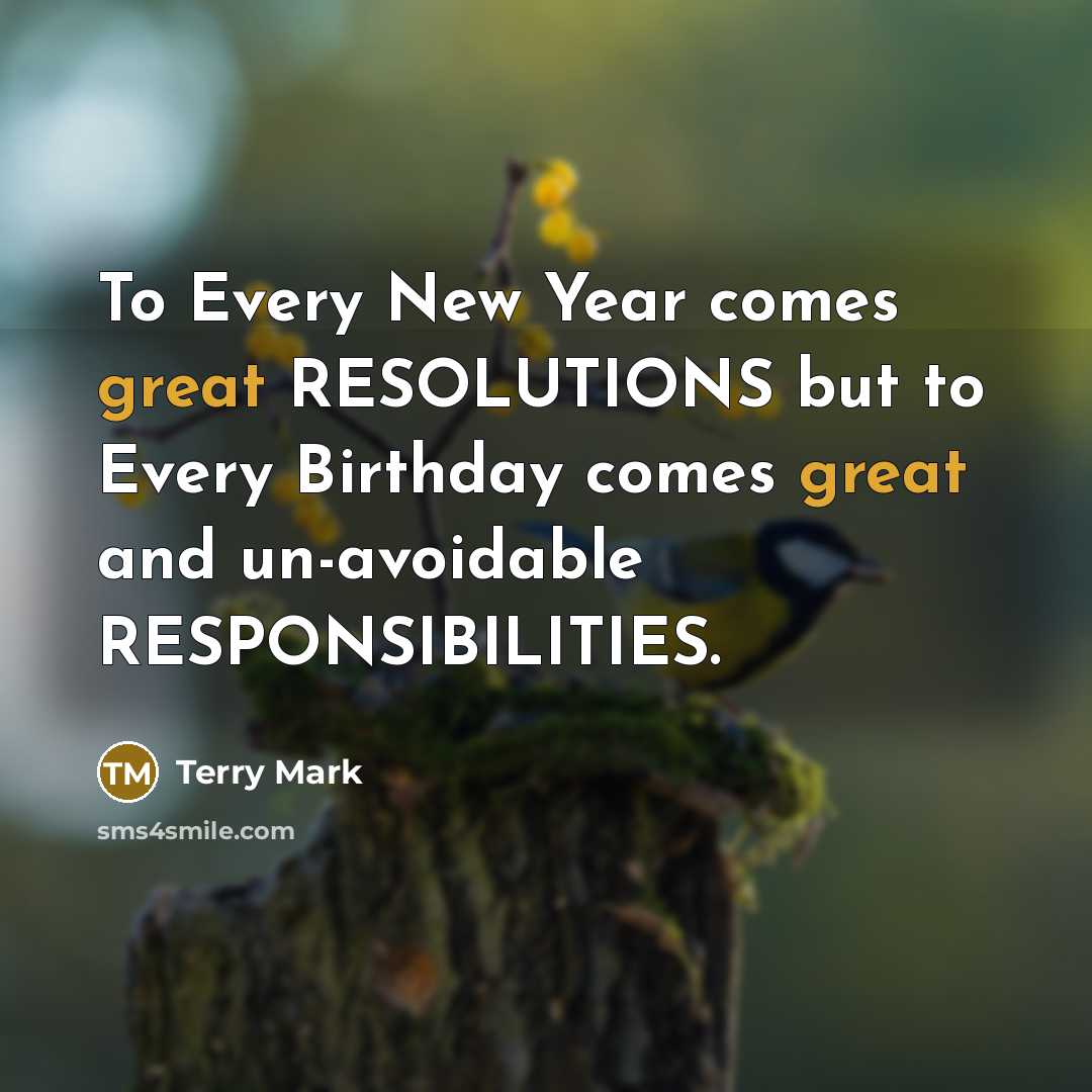 “To Every New Year comes great RESOLUTIONS but to Every…” quote by Terry Mark