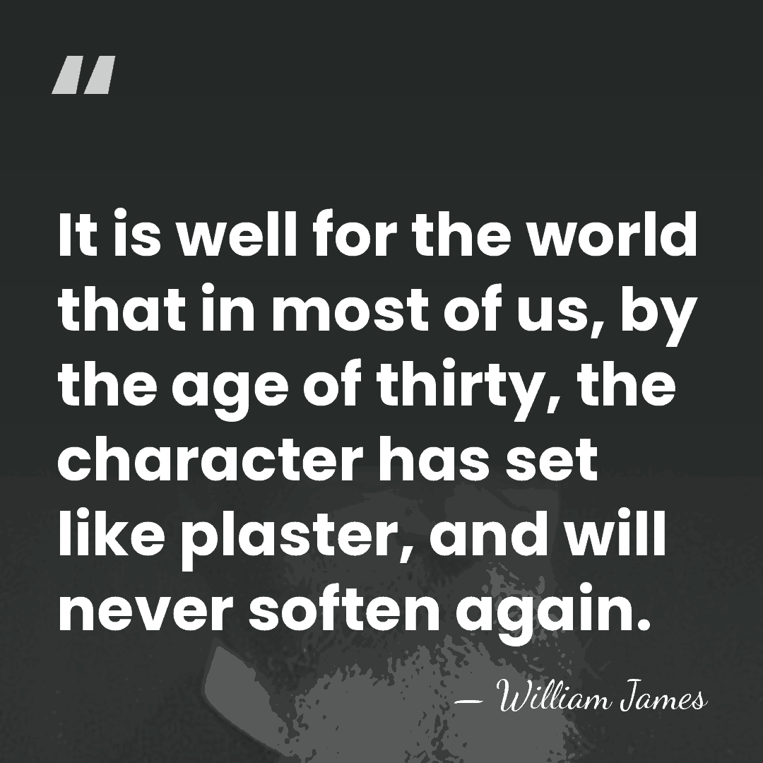 It is well for the world that in most of us, by&hellip; - William James