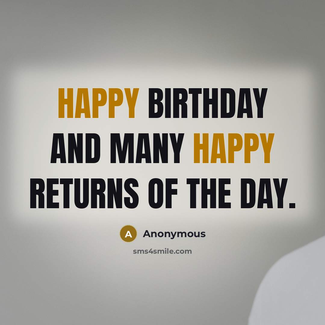“Happy Birthday and many happy returns of the day.…” quote by Anonymous