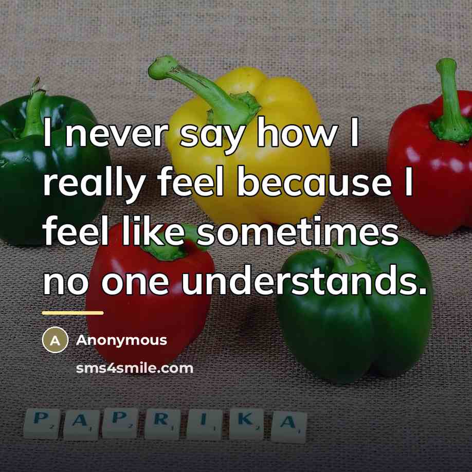 “I never say how I really feel because I feel…” quote by Anonymous