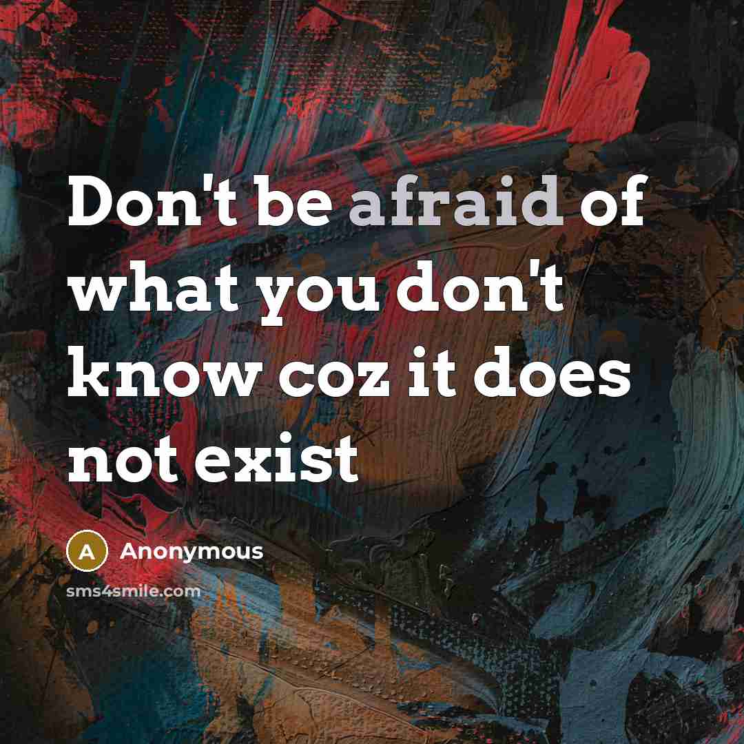 “Don't be afraid of what you don't know coz it…” quote by Anonymous