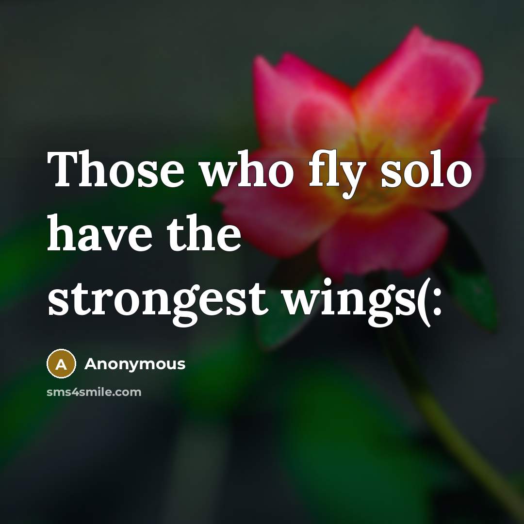 “Those who fly solo have the strongest wings(:…” quote by Anonymous