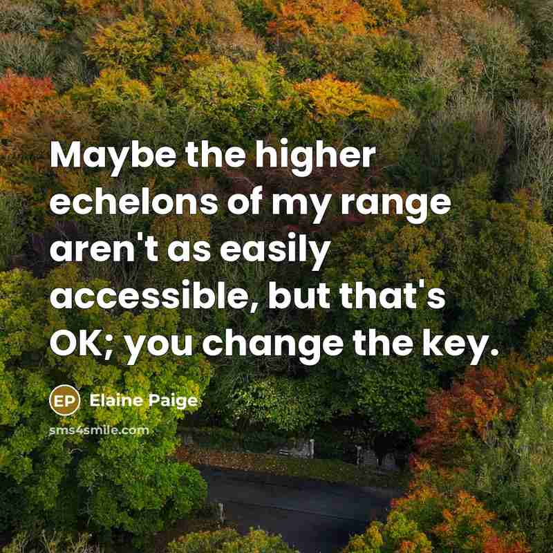 “Maybe the higher echelons of my range aren't as easily…” quote by Elaine Paige