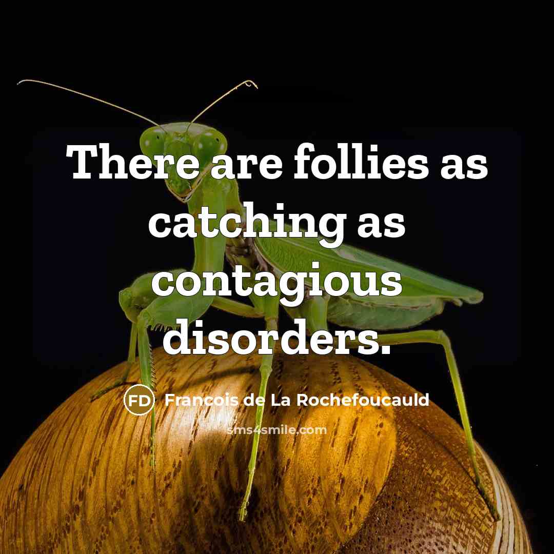“There are follies as catching as contagious disorders.…” quote by Francois de La Rochefoucauld