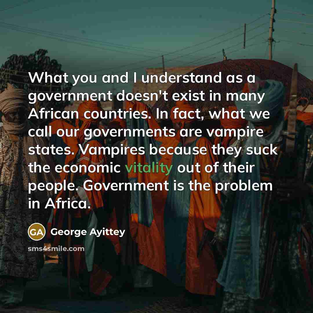 “What you and I understand as a government doesn't exist…” quote by George Ayittey