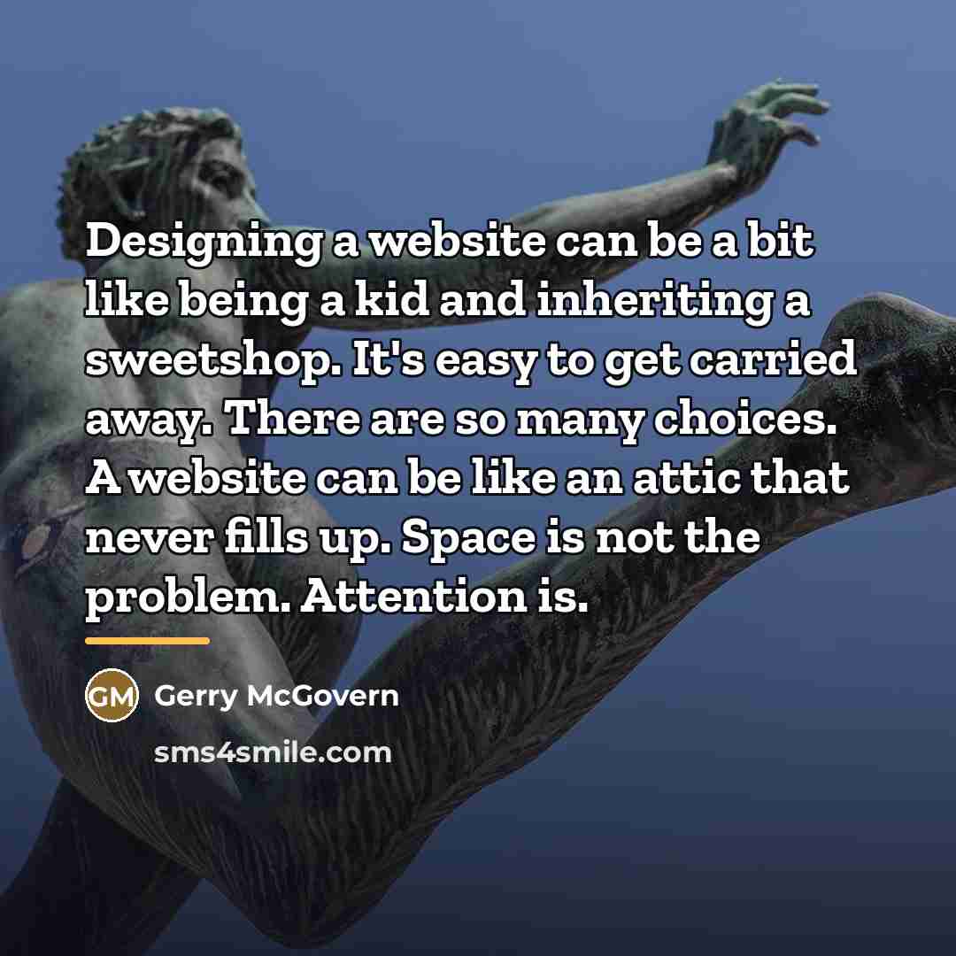 “Designing a website can be a bit like being a…” quote by Gerry McGovern