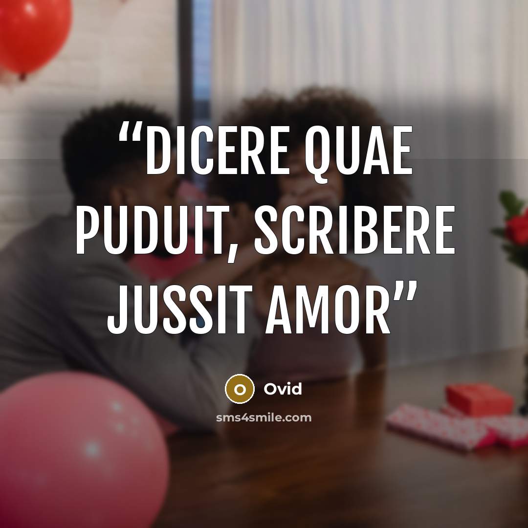 “Dicere quae puduit, scribere jussit amor” quote by Ovid