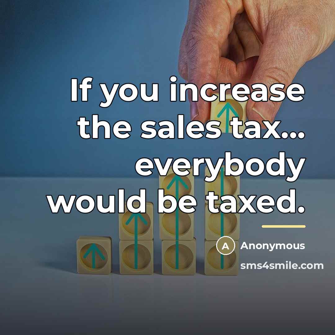 “If you increase the sales tax... everybody would be taxed.…” quote by Anonymous