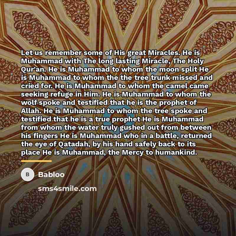 “Let us remember some of His great Miracles. He is…” quote by Babloo