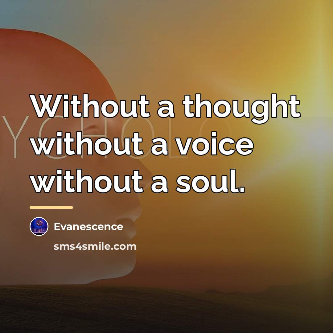 “Without a thought without a voice without a soul.…” quote by Evanescence
