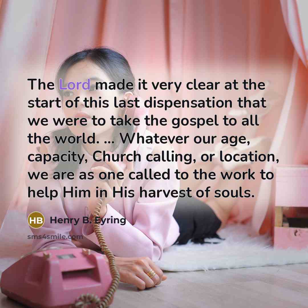 “The Lord made it very clear at the start of…” quote by Henry B. Eyring