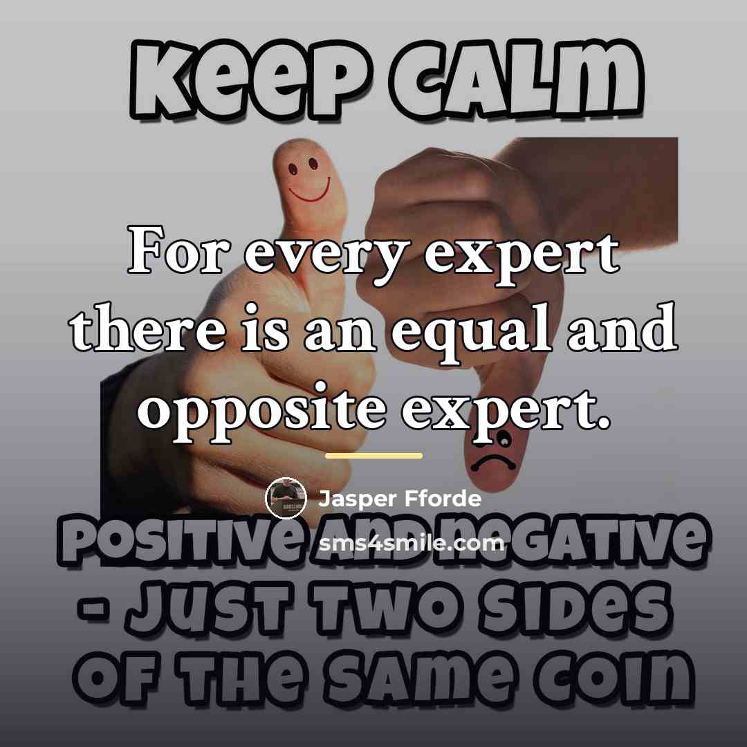 “For every expert there is an equal and opposite expert.…” quote by Jasper Fforde