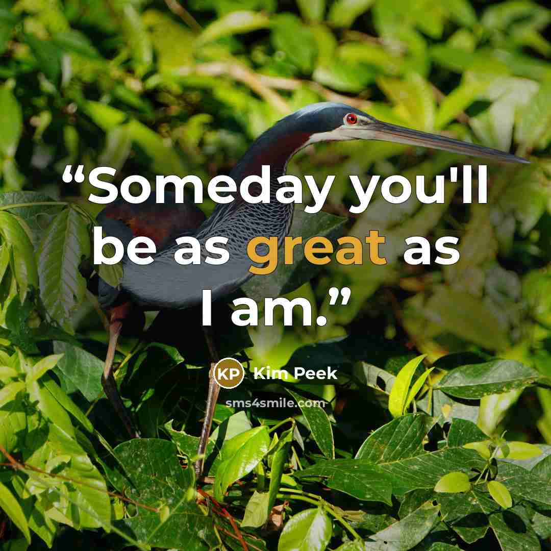 “Someday you'll be as great as I am.” quote by Kim Peek