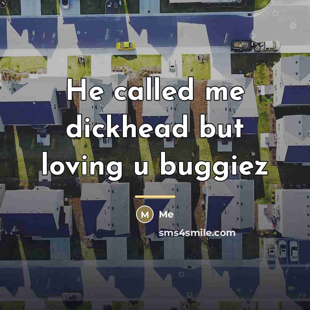 “He called me dickhead but loving u buggiez…” quote by Me