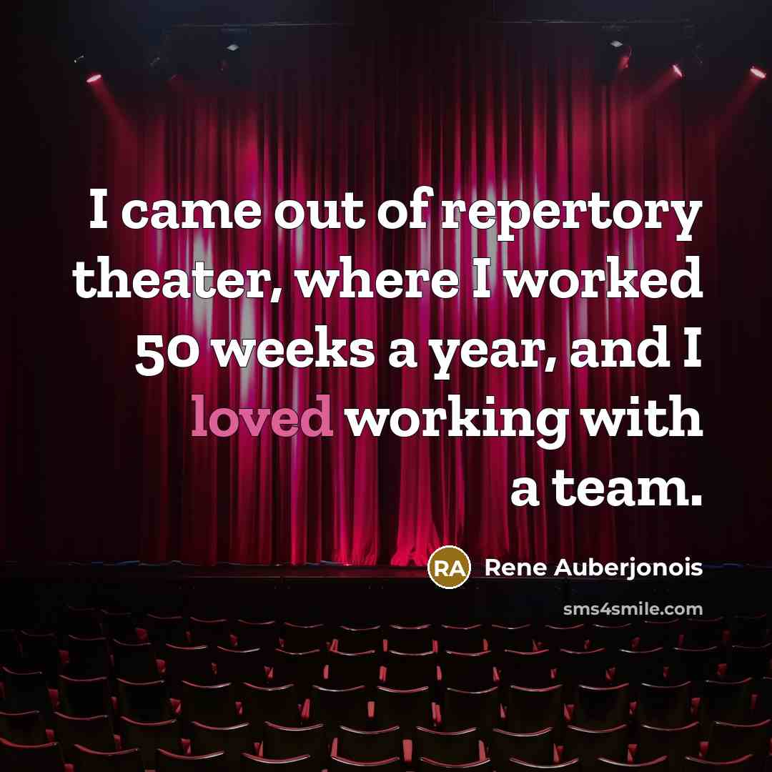“I came out of repertory theater, where I worked 50…” quote by Rene Auberjonois