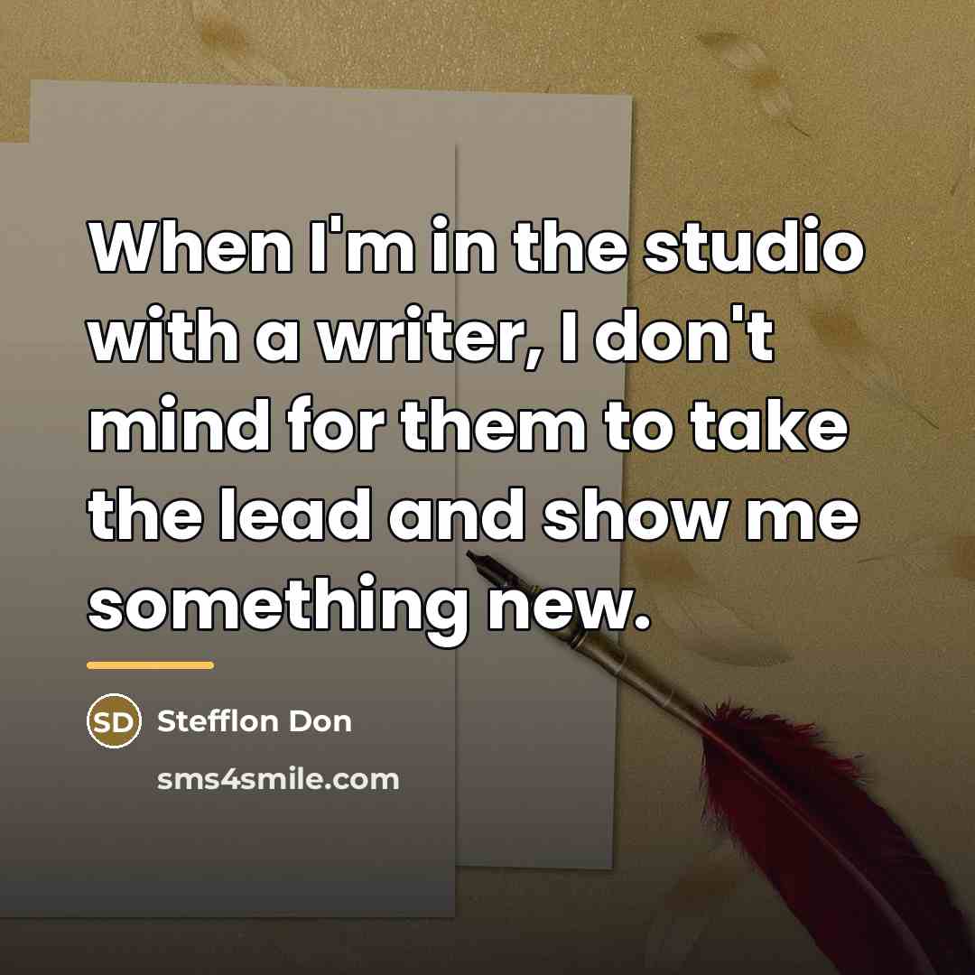 “When I'm in the studio with a writer, I don't…” quote by Stefflon Don