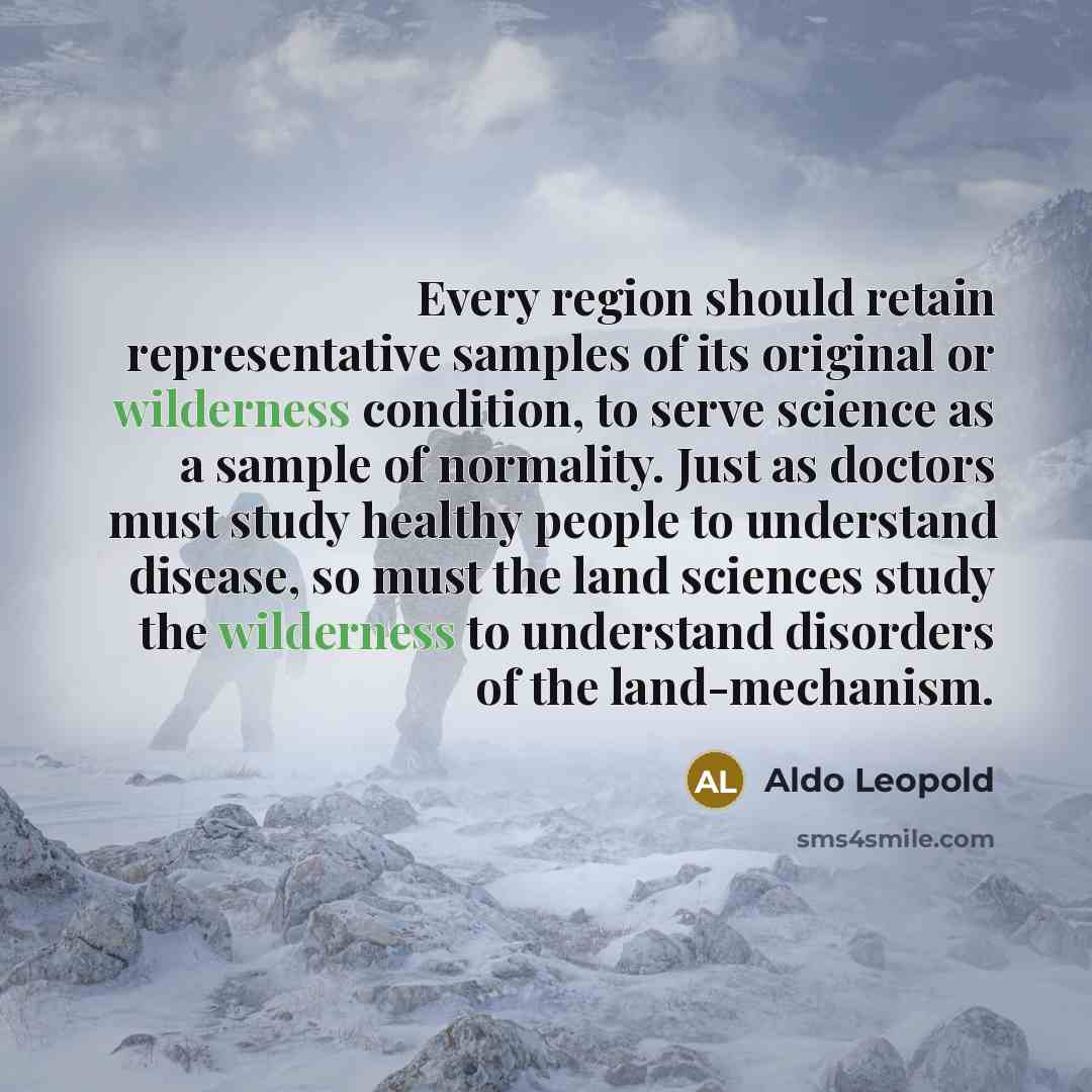 “Every region should retain representative samples of its original or…” quote by Aldo Leopold