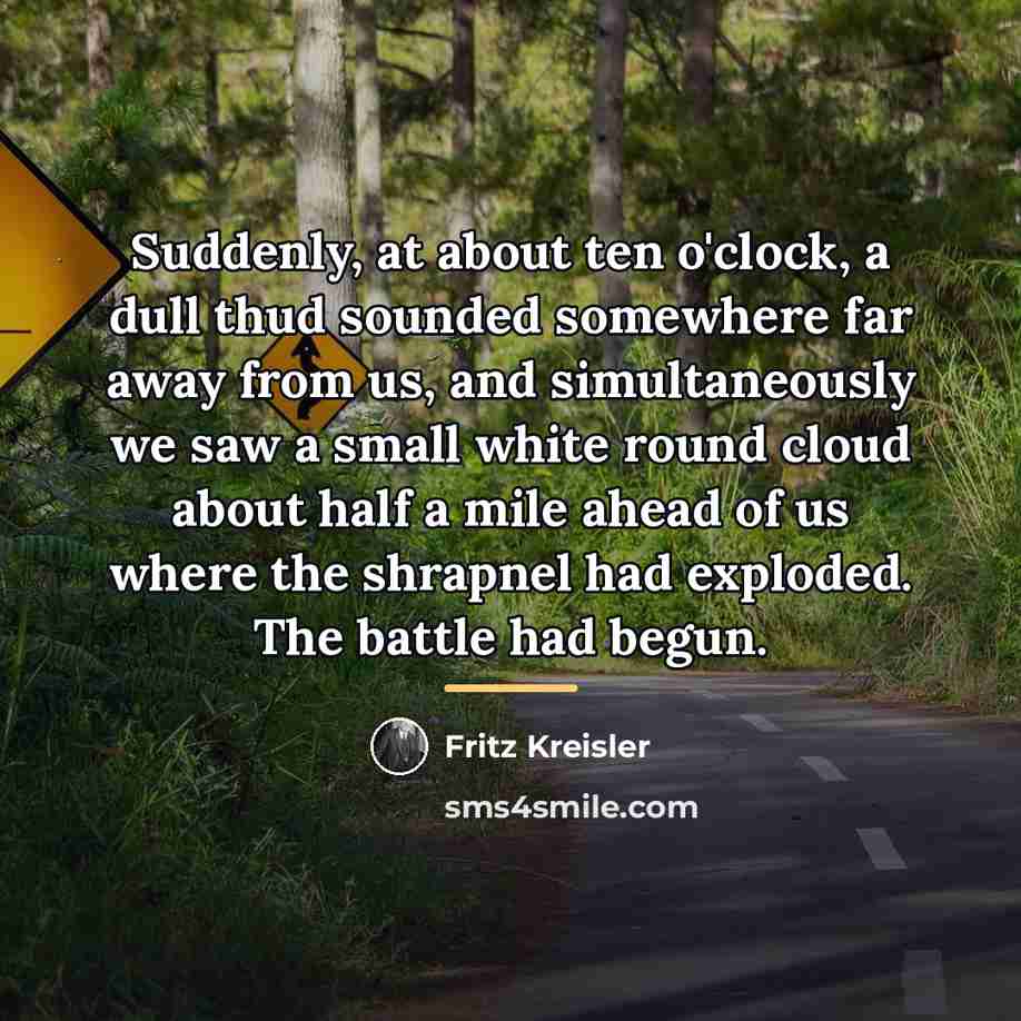 “Suddenly, at about ten o'clock, a dull thud sounded somewhere…” quote by Fritz Kreisler