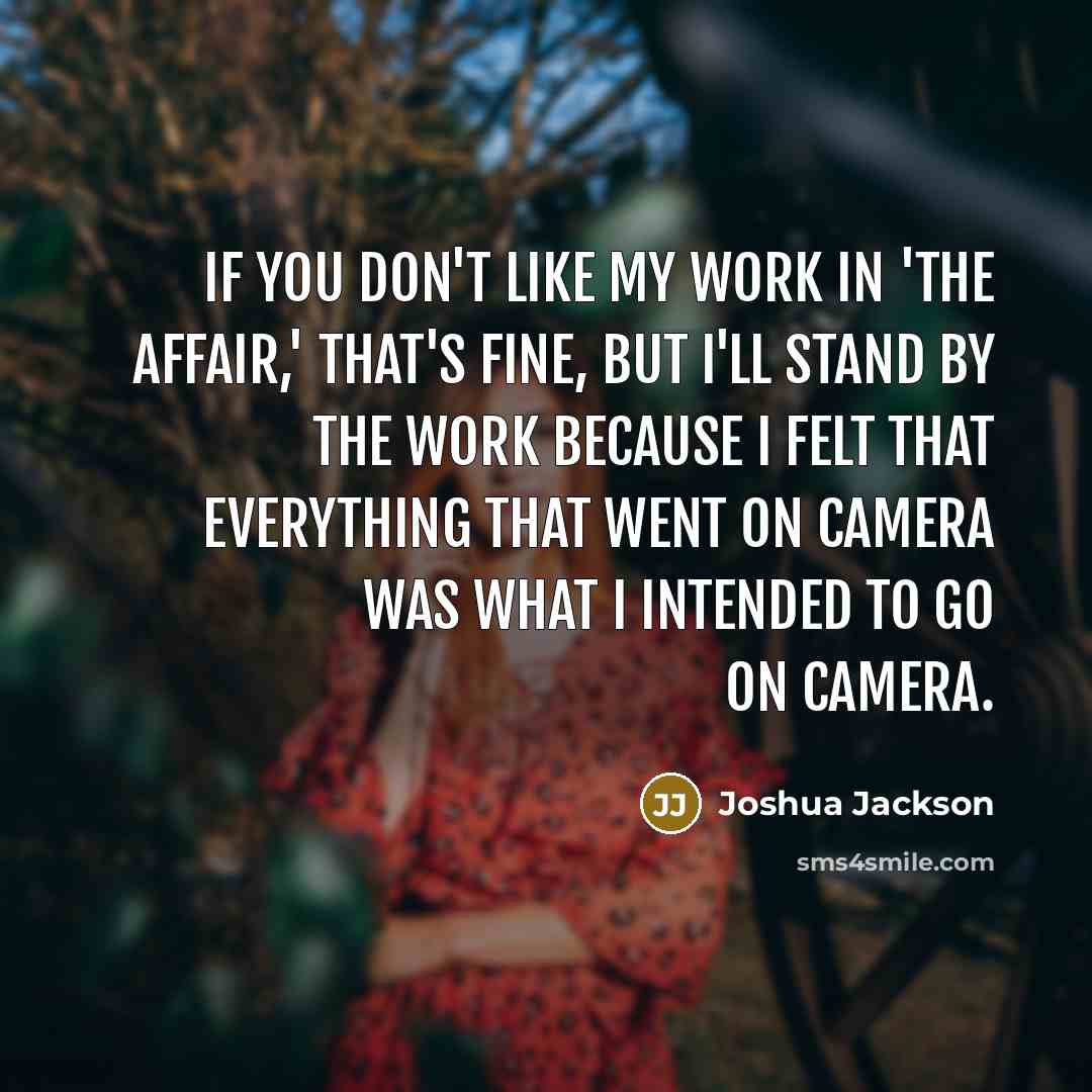 “If you don't like my work in 'The Affair,' that's…” quote by Joshua Jackson