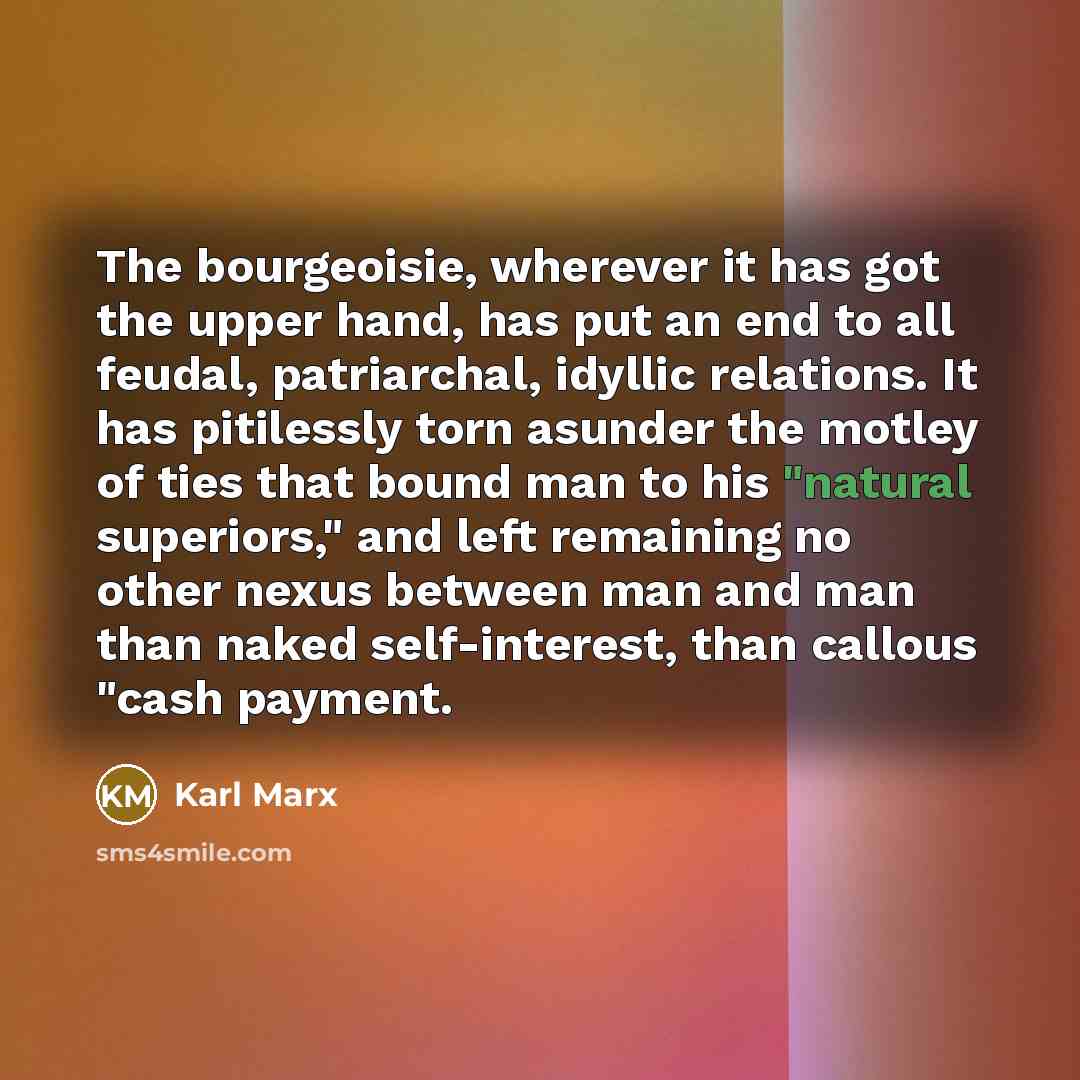 “The bourgeoisie, wherever it has got the upper hand, has…” quote by Karl Marx