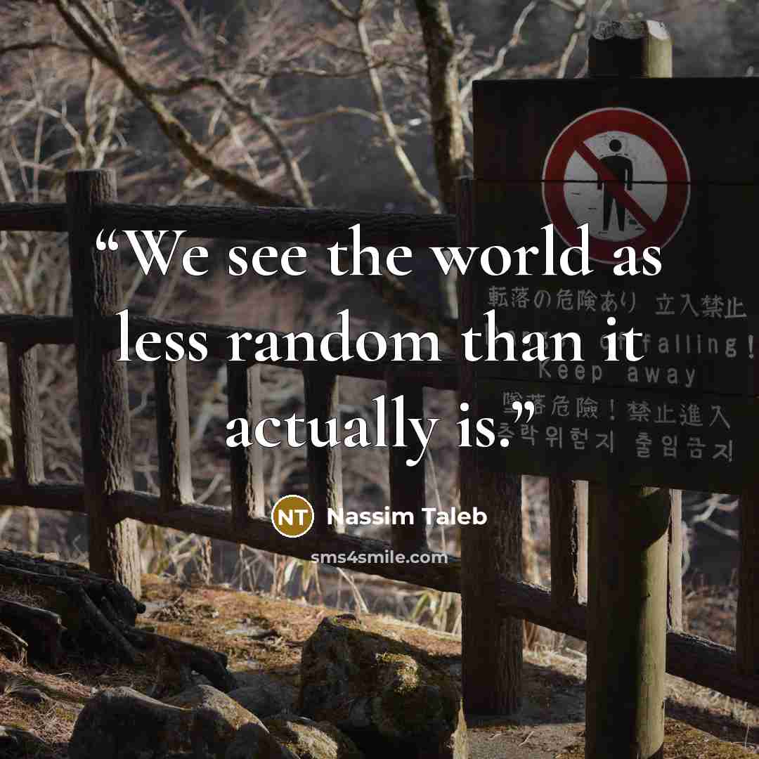 “We see the world as less random than it actually is.” quote by Nassim Taleb