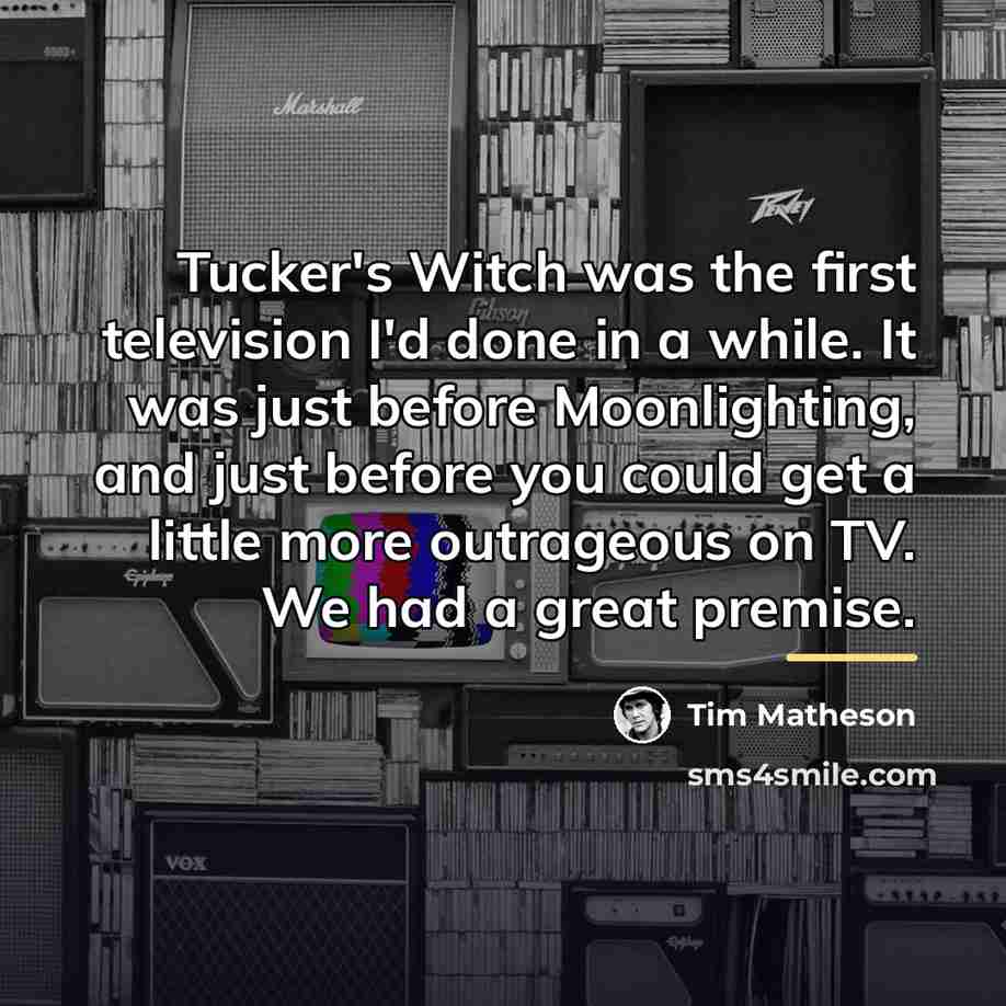 “Tucker's Witch was the first television I'd done in a…” quote by Tim Matheson