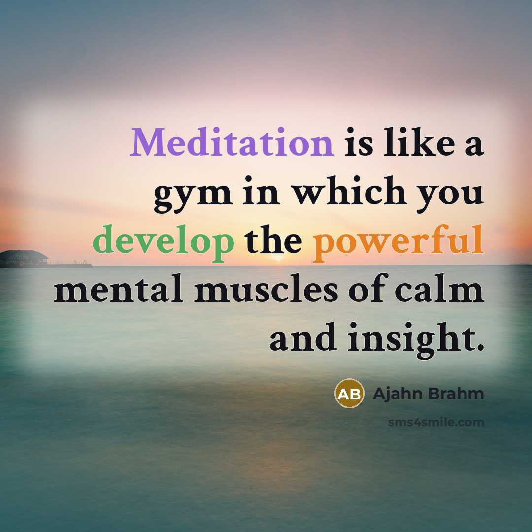 “Meditation is like a gym in which you develop the…” quote by Ajahn Brahm