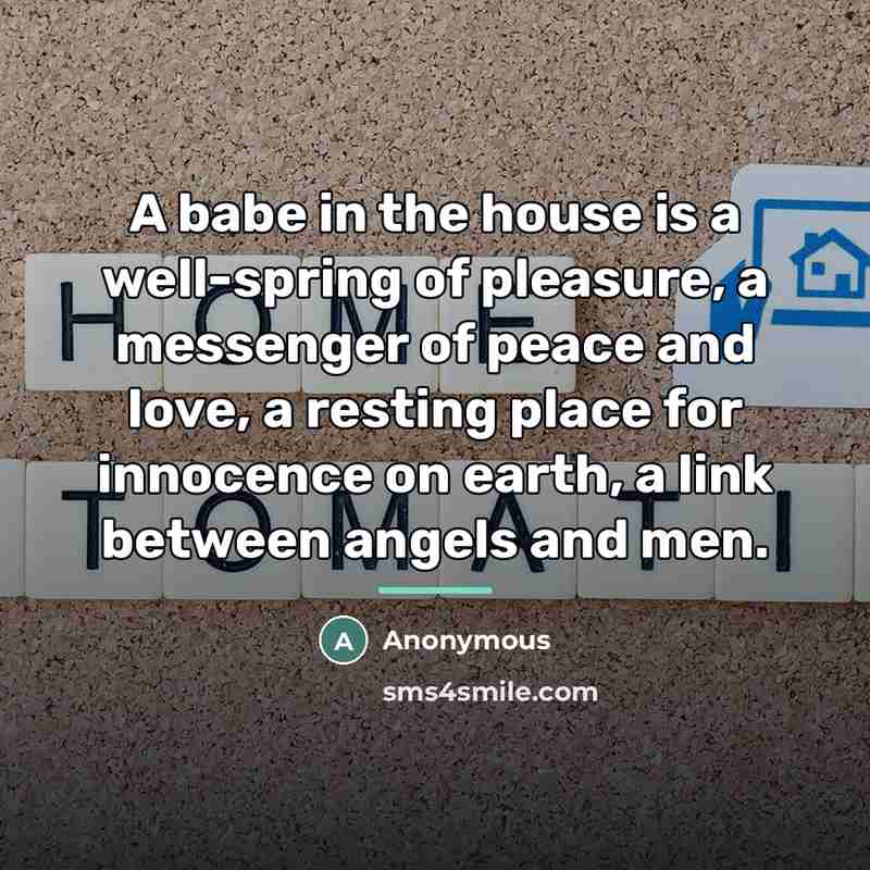 “A babe in the house is a well-spring of pleasure,…” quote by Anonymous