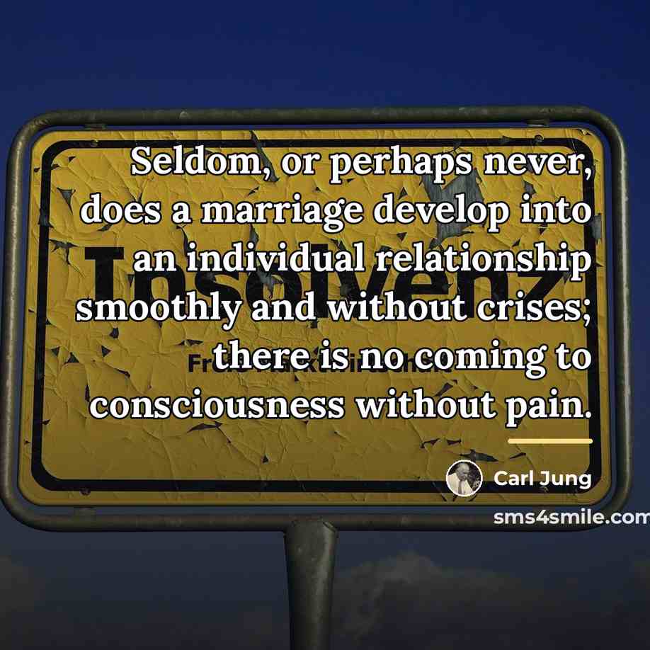 “Seldom, or perhaps never, does a marriage develop into an…” quote by Carl Jung