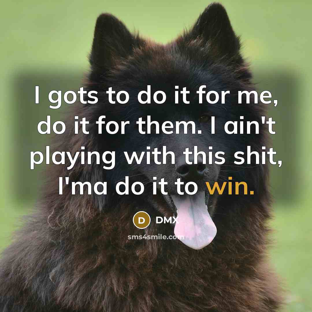 “I gots to do it for me, do it for…” quote by Dmx