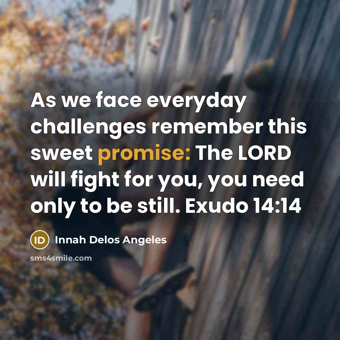 “As we face everyday challenges remember this sweet promise: The…” quote by Innah Delos Angeles
