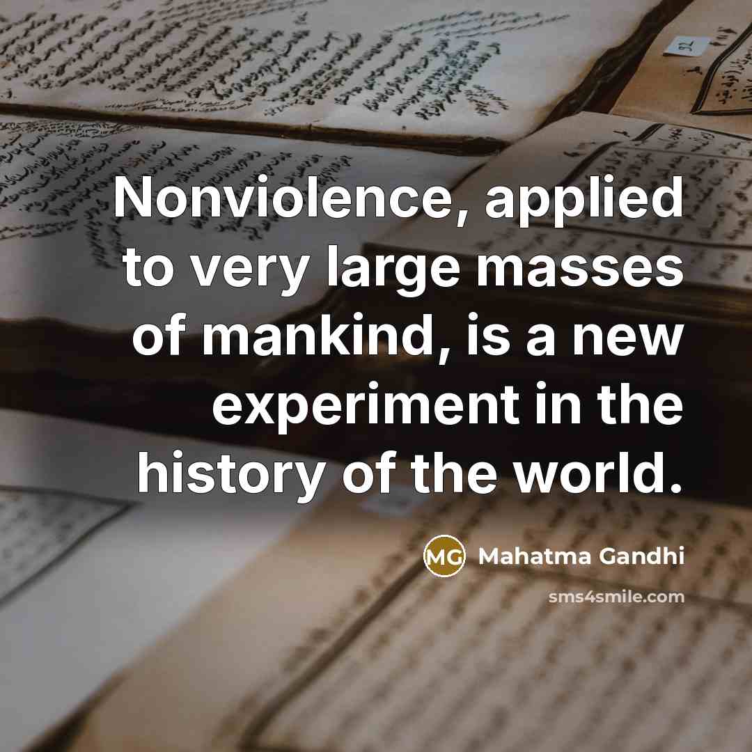 “Nonviolence, applied to very large masses of mankind, is a…” quote by Mahatma Gandhi