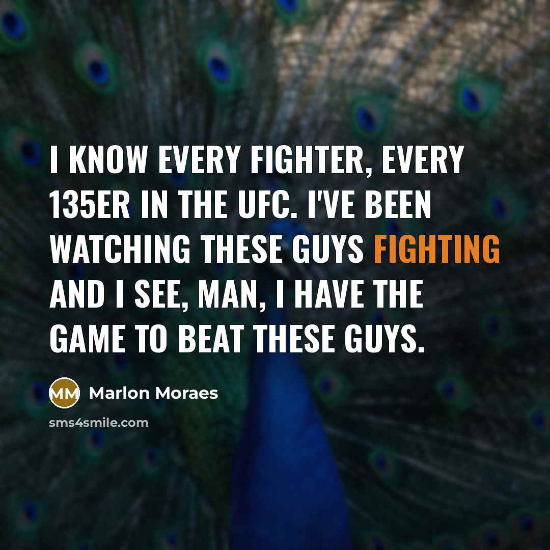 “I know every fighter, every 135er in the UFC. I've…” quote by Marlon Moraes
