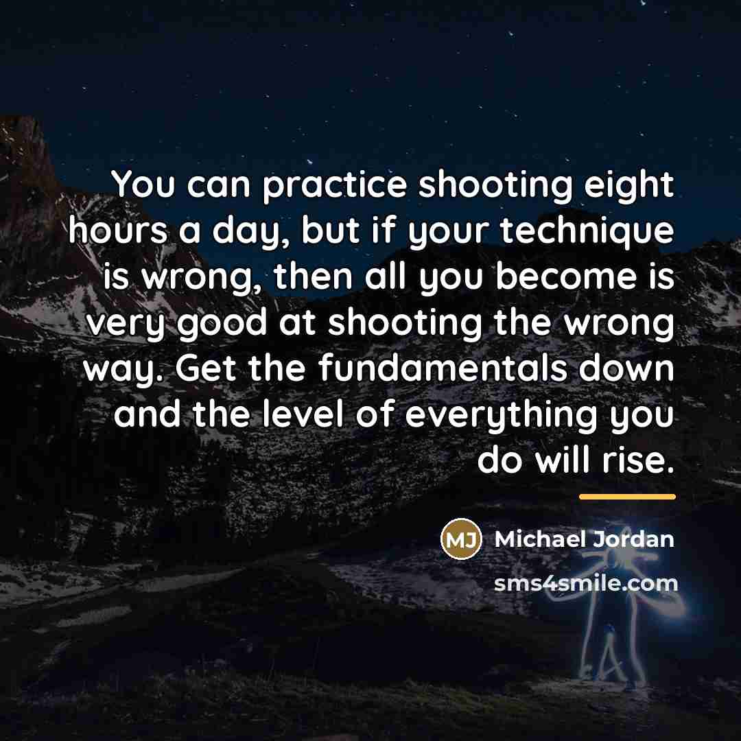 “You can practice shooting eight hours a day, but if…” quote by Michael Jordan
