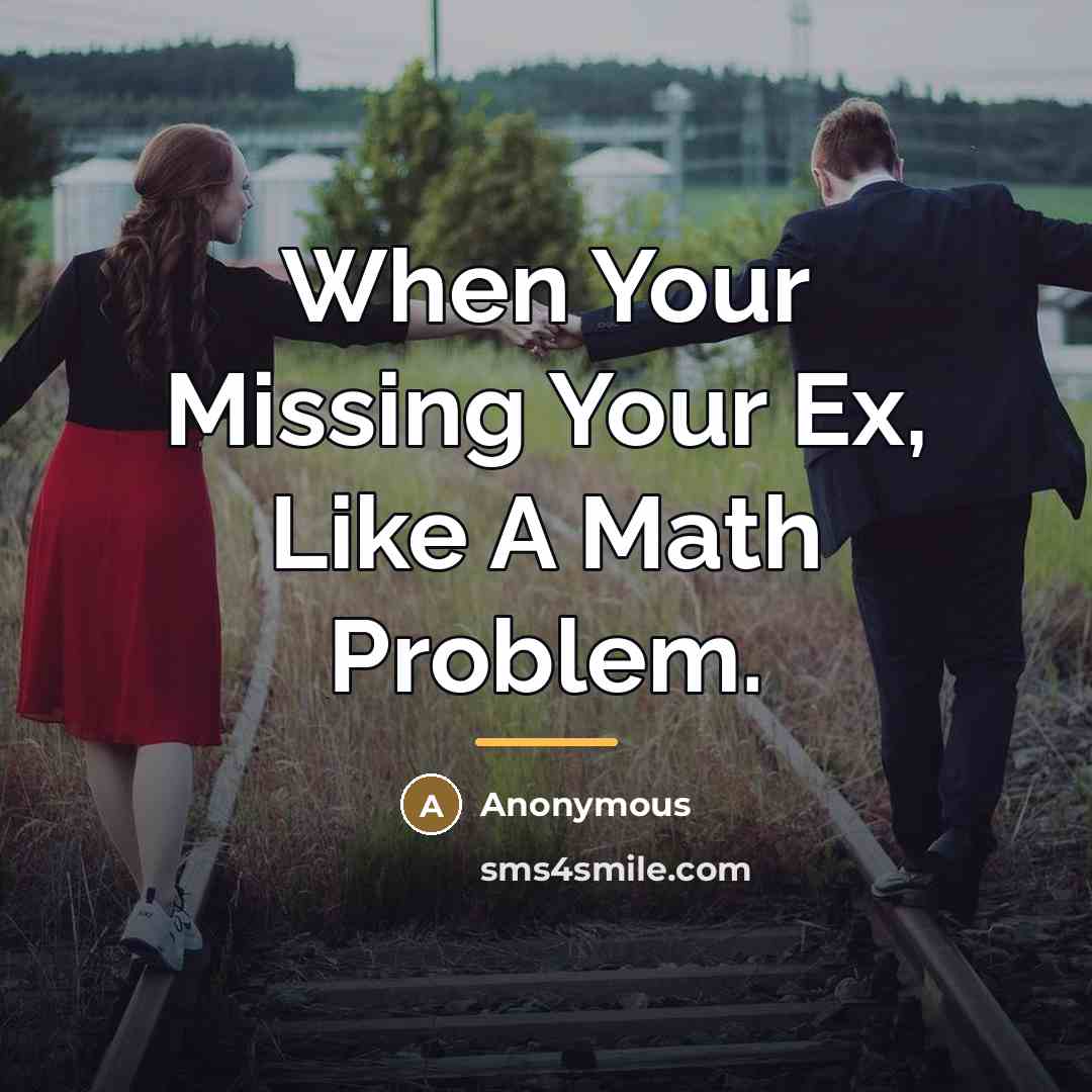 “When Your Missing Your Ex, Like A Math Problem.…” quote by Anonymous