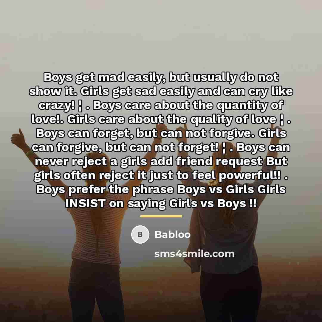 “Boys get mad easily, but usually do not show it.…” quote by Babloo