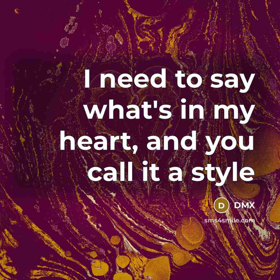 “I need to say what's in my heart, and you…” quote by DMX