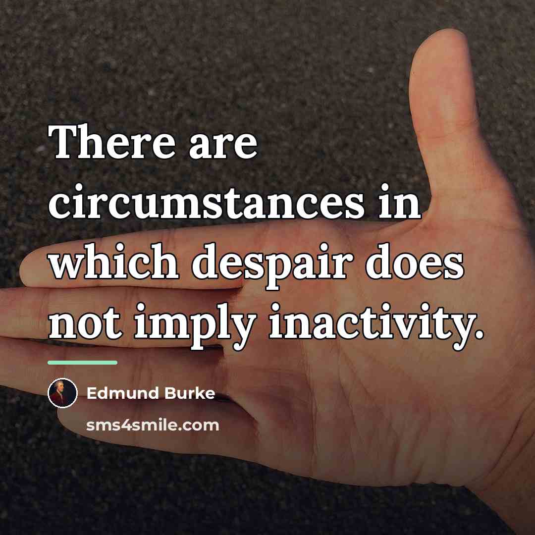 “There are circumstances in which despair does not imply inactivity.…” quote by Edmund Burke
