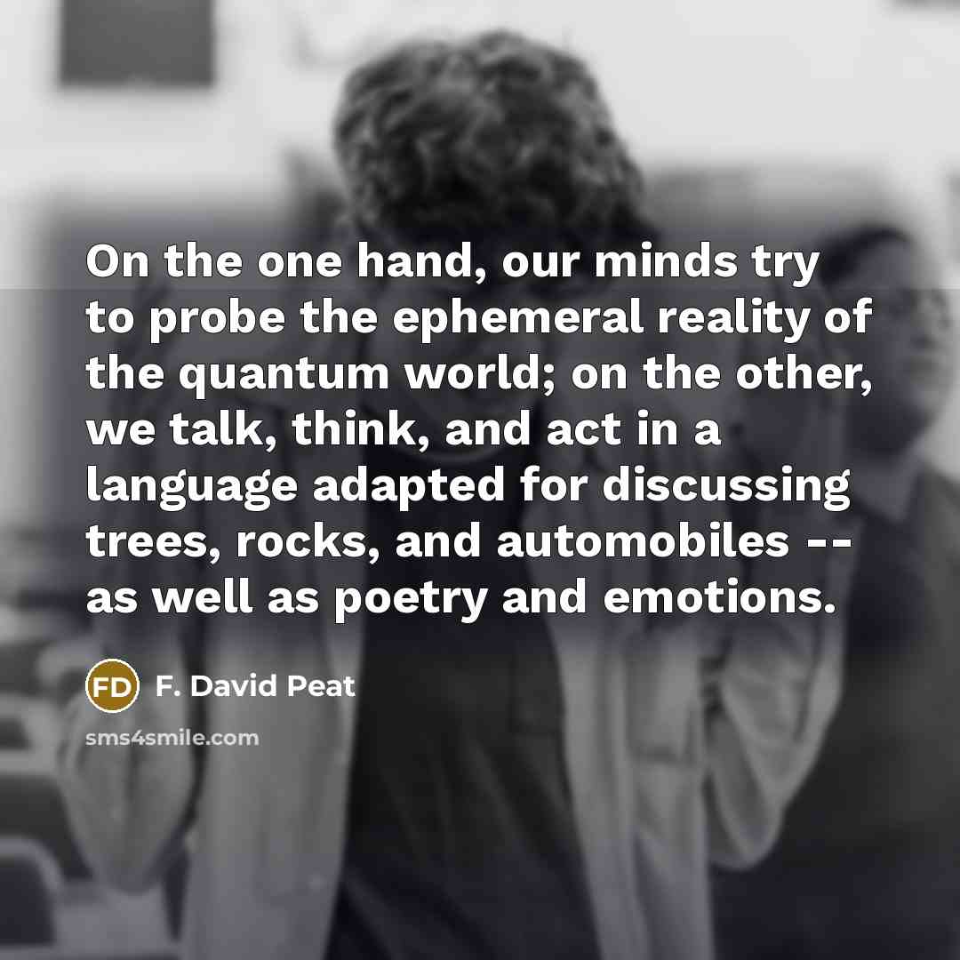 “On the one hand, our minds try to probe the…” quote by F. David Peat