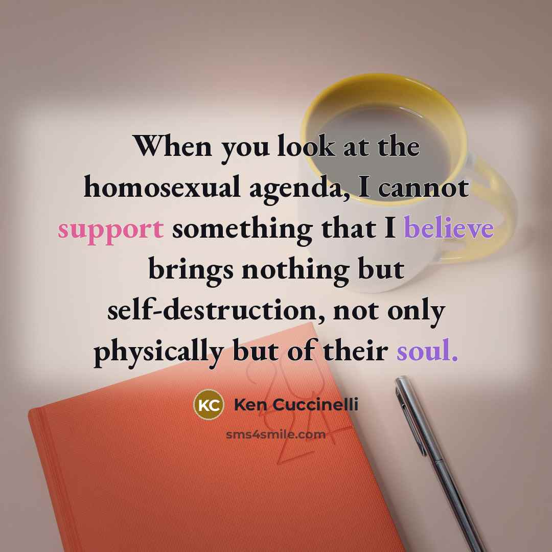 “When you look at the homosexual agenda, I cannot support…” quote by Ken Cuccinelli