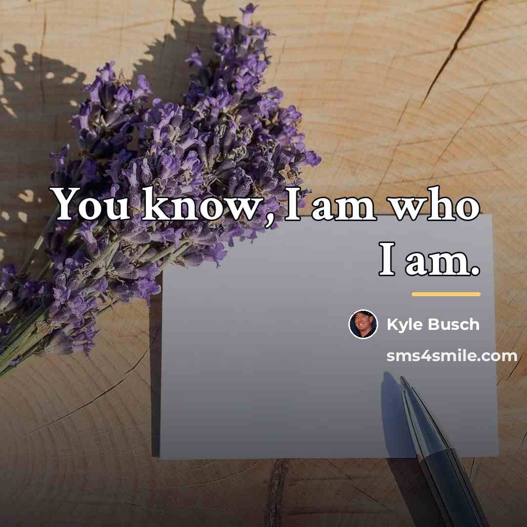 “You know, I am who I am.…” quote by Kyle Busch