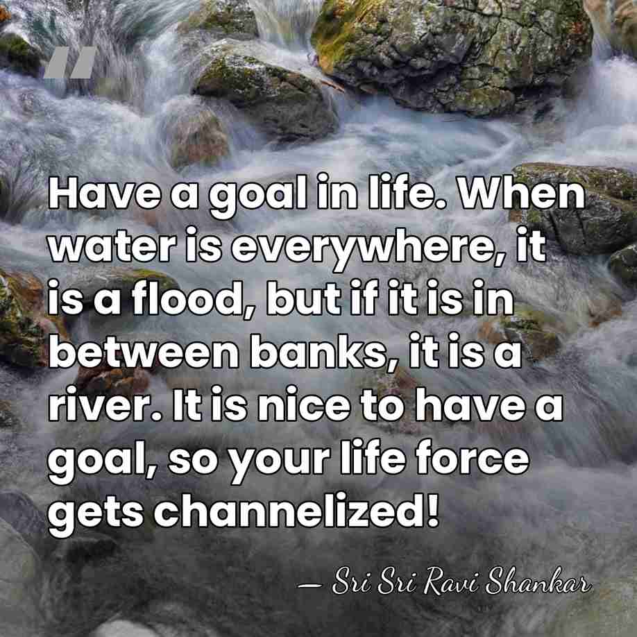 Have a goal in life. When water is everywhere, it is a&hellip; - Sri Sri Ravi Shankar