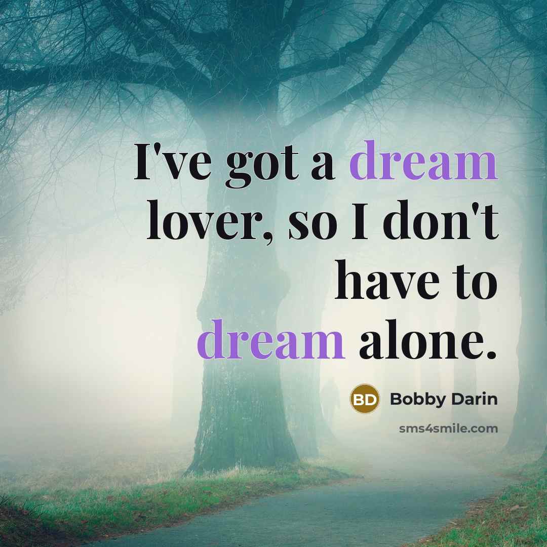 “I've got a dream lover, so I don't have to…” quote by Bobby Darin