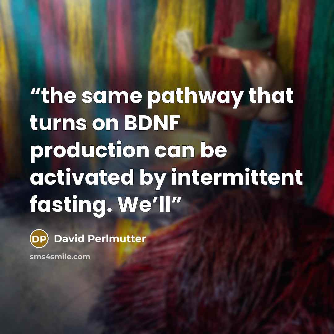 “the same pathway that turns on BDNF production can be activated by intermittent fasting. We’ll” quote by David Perlmutter