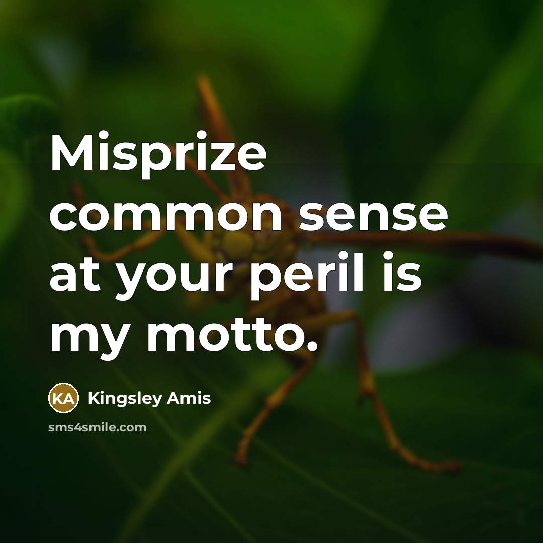 “Misprize common sense at your peril is my motto.…” quote by Kingsley Amis
