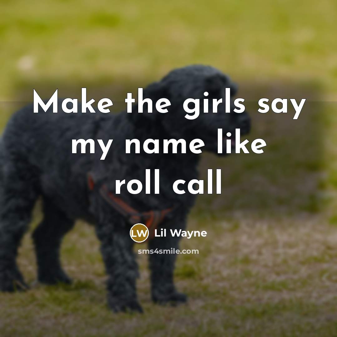 “Make the girls say my name like roll call…” quote by Lil Wayne