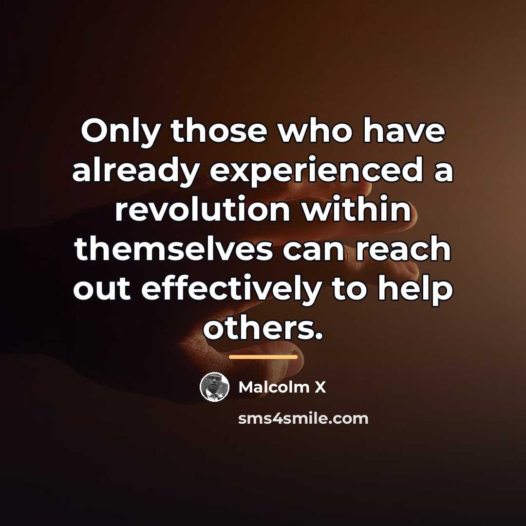 “Only those who have already experienced a revolution within themselves…” quote by Malcolm X