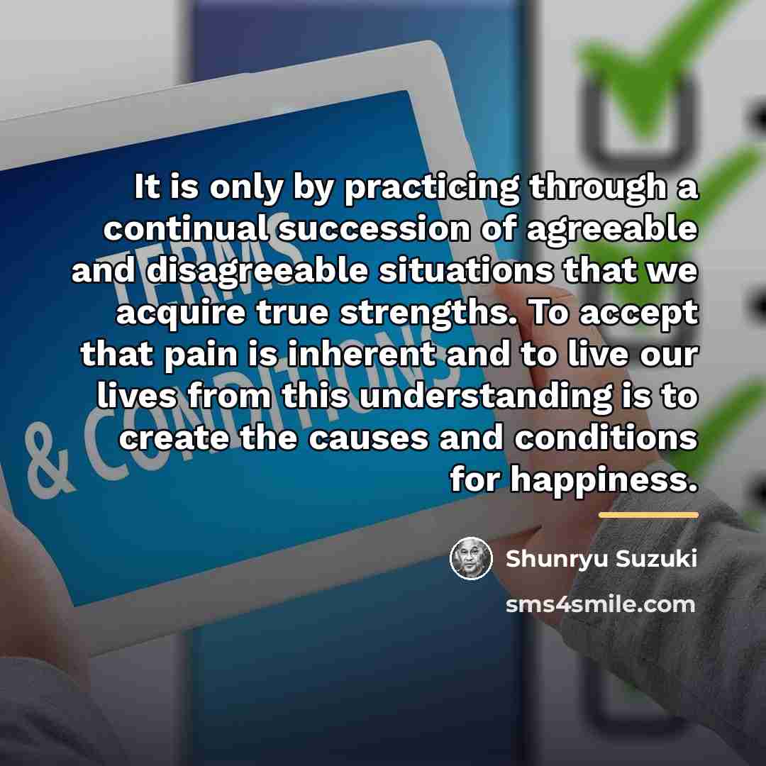 “It is only by practicing through a continual succession of…” quote by Shunryu Suzuki